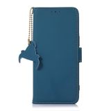 Peňaženkové kožené puzdro Genuine RFID na Xiaomi Redmi Note 13 4G - Modrá