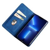 Peňaženkové kožené puzdro Skin Feel Magnetic na Samsung Galaxy A05s - Modrá