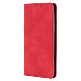 Peňaženkové kožené puzdro Skin Feel Magnetic na Samsung Galaxy A05s - Červená