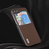 Plastový kryt ABEEL Carbon na Samsung Galaxy Z Flip 5 - Tmavohnedá