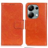 Peňaženkové kožené puzdro Nappa Flip na Xiaomi Redmi Note 13 Pro 4G - Oranžová
