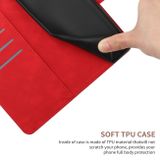 Peňaženkové kožené puzdro Stitching na Oppo A17 - Červená