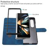 Peňaženkové kožené puzdro Heart na Samsung Galaxy Z Fold4 - Modrá