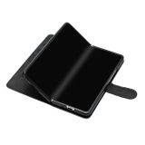 Peňaženkové kožené puzdro Heart na Samsung Galaxy Z Fold4 - Čierna