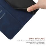Peňaženkové kožené puzdro Stitching na Motorola Edge 40 Pro - Modrá