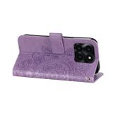 Peňaženkové kožené puzdro 7-PETAL na Honor X6a - Svetlo Fialová