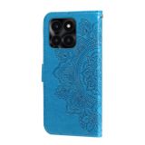 Peňaženkové kožené puzdro 7-PETAL na Honor X6a - Modrá