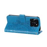 Peňaženkové kožené puzdro 7-PETAL na Honor X6a - Modrá