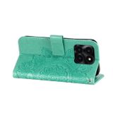 Peňaženkové kožené puzdro 7-PETAL na Honor X6a - Zelená