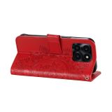 Peňaženkové kožené puzdro 7-PETAL na Honor X6a - Červená