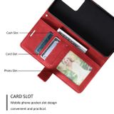 Peňaženkové kožené puzdro Global Splicing na Xiaomi Redmi Note 12 4G - Červená