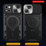 Ochranný kryt CD Texture Camshield na iPhone 15 Plus - Červená