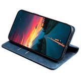 Peňaženkové kožené puzdro Brush na Xiaomi 14 Pro - Modrá