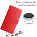 Peňaženkové kožené puzdro Y-SHAPED na Huawei P60 Pro - Červená
