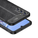 Kožený kryt Litchi na Samsung Galaxy A05s - Čierna