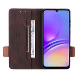 Peňaženkové kožené puzdro Magnetic Clasp na Samsung Galaxy A05s - Hnedá