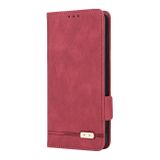 Peňaženkové kožené puzdro Magnetic Clasp na Samsung Galaxy A05s - Červená