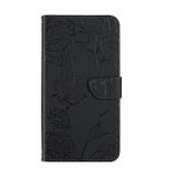Peňaženkové kožené puzdro Skin Feel Butterfly na Huawei P60 Pro - Čierna