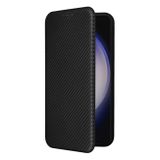 Peňaženkové Carbon puzdro na Samsung Galaxy S24 5G - Čierna