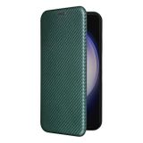 Peňaženkové Carbon puzdro na Samsung Galaxy S24 5G - Zelená