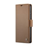 Peňaženkové kožené puzdro CaseMe Litchi na Samsung Galaxy A73 5G - Hnedá