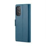 Peňaženkové kožené puzdro CaseMe Litchi na Samsung Galaxy A73 5G - Modrá