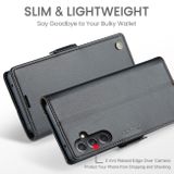 Peňaženkové kožené puzdro CaseMe Litchi na Samsung Galaxy S23 FE - Čierna