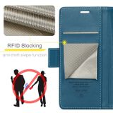 Peňaženkové kožené puzdro CaseMe Litchi na Samsung Galaxy S23 FE - Modrá