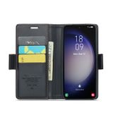 Peňaženkové kožené puzdro CaseMe Litchi na Samsung Galaxy S24 5G - Čierna