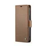 Peňaženkové kožené puzdro CaseMe na iPhone 15 Pro Max - Hnedá