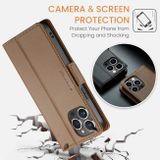 Peňaženkové kožené puzdro CaseMe na iPhone 15 Pro Max - Hnedá