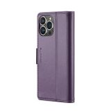Peňaženkové kožené puzdro CaseMe na iPhone 15 Pro Max - Pearly Purple