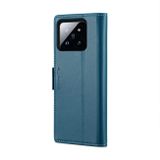 Peňaženkové kožené puzdro CaseMe Litchi na Xiaomi 14 Pro - Modrá