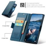 Peňaženkové kožené puzdro CaseMe Litchi na Xiaomi 14 Pro - Modrá