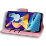 Peňaženkové kožené puzdro na Samsung Galaxy A11 / M11 - Ružová