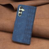 Peňaženkové kožené puzdro Plaid na Samsung Galaxy A24 - Modrá