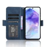 Peňaženkové kožené puzdro Skin Feel Calf Texture na Galaxy A35 5G - Modrá