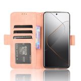 Peňaženkové kožené puzdro Calf Slots na Xiaomi 14 Pro - Ružová