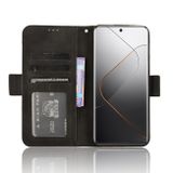 Peňaženkové kožené puzdro Calf Slots na Xiaomi 14 Pro - Čierna