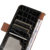 Peňaženkové kožené puzdro Crocodile Layer na Xiaomi 14 Pro - Čierna