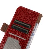 Peňaženkové kožené puzdro Crocodile Layer na Xiaomi 14 - Červená