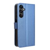 Peňaženkové kožené puzdro Diamond Texture na Samsung Galaxy A25 5G - Modrá