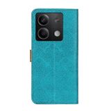 Peňaženkové kožené puzdro Floral na Xiaomi Redmi Note 13 - Modrá