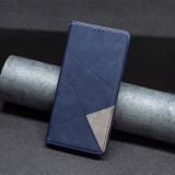 Peňaženkové kožené puzdro Rhombus Texture na Xiaomi Redmi Note 13 4G - Modrá