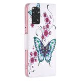 Peňaženkové kožené puzdro Drawing na Xiaomi Redmi Note 12S - Flowers Butterfly