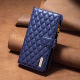 Peňaženkové kožené puzdro Diamond Zipper na Xiaomi Redmi Note 13 4G - Modrá