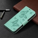 Peňaženkové kožené puzdro Two Butterflies na Xiaomi Redmi Note 13 4G - Zelená