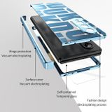 Plastový kryt Electroplating na Samsung Galaxy Z Fold4 - Modrá