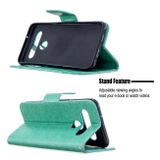 Peňaženkové kožené puzdro na LG K61 - Zelená