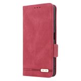 Peňaženkové kožené puzdro Clasp na Xiaomi Redmi Note 12 4G - Červená